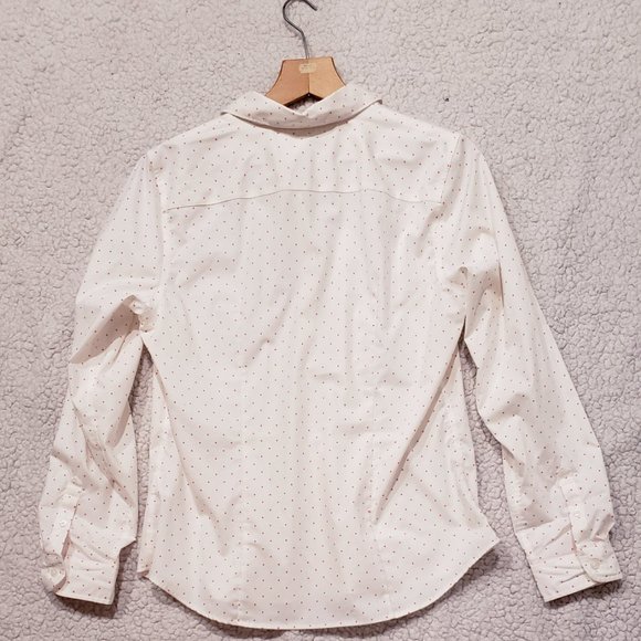 L.L. Bean Polka Dot Button Down Shirt: Size M - Picture 2 of 5
